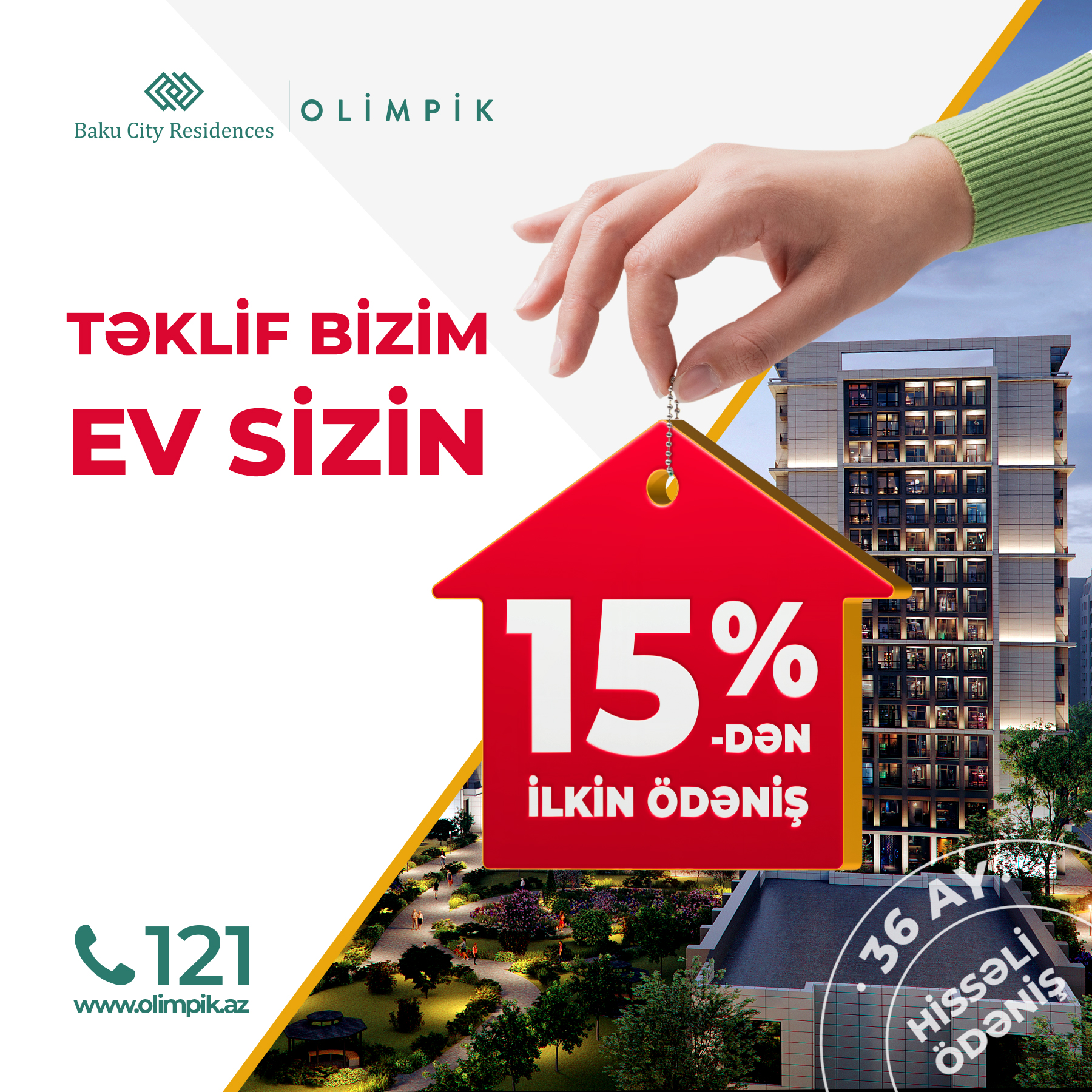 “Baku City Residences Olimpik”dən UNİKAL TƏKLİF